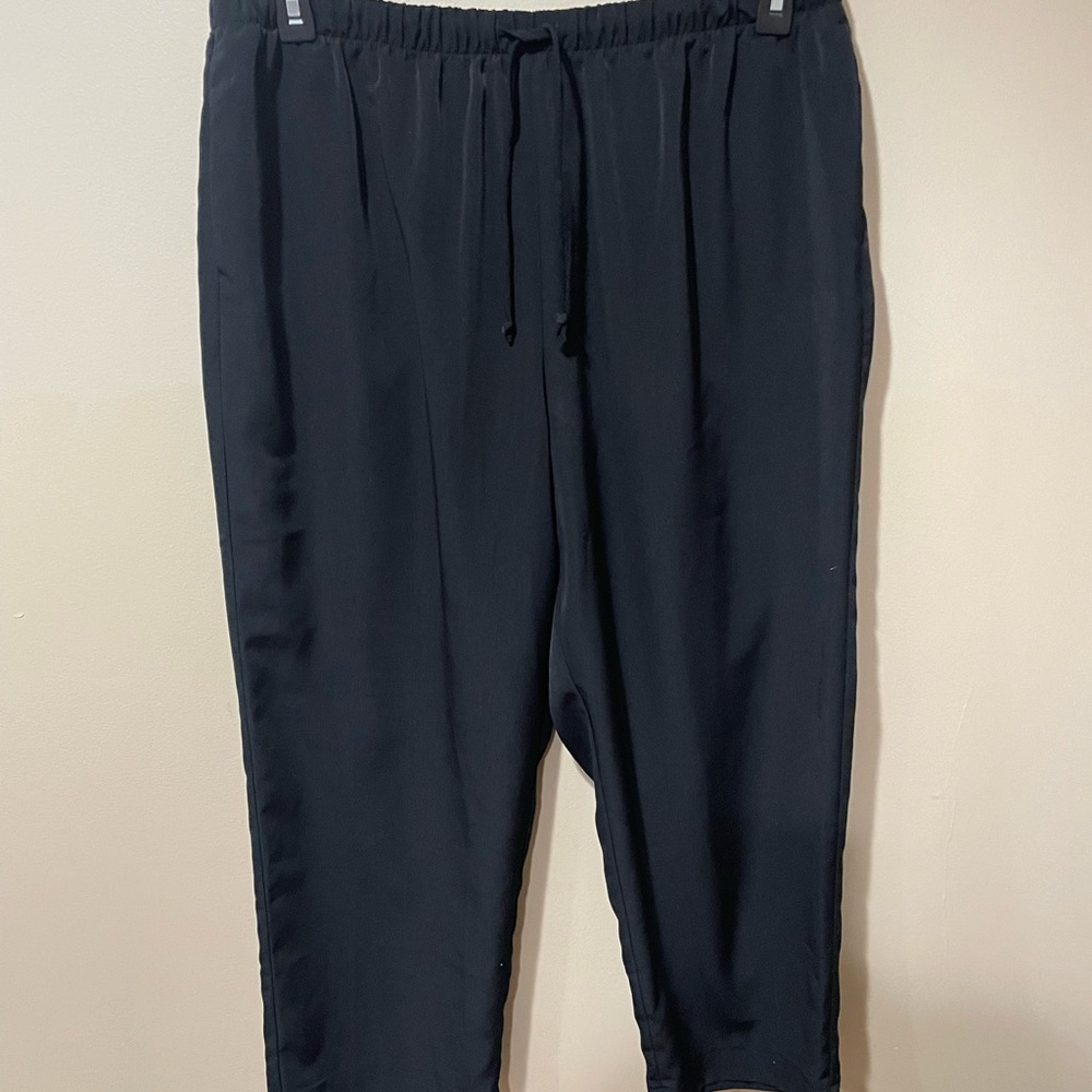 Susan Graver Women's Classic Black Straight Leg Pants With Pockets